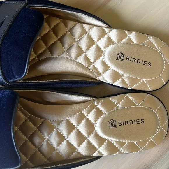 Birdies Phoebe Blue Velvet Slip-On Penny Loafer - Picture 8 of 13